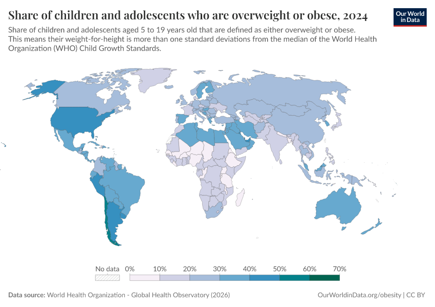 A thumbnail of the "Share of children and adolescents who are overweight or obese" chart