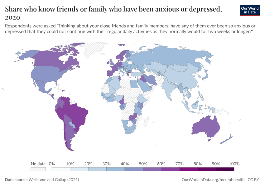 Share who know friends or family who have been anxious or depressed