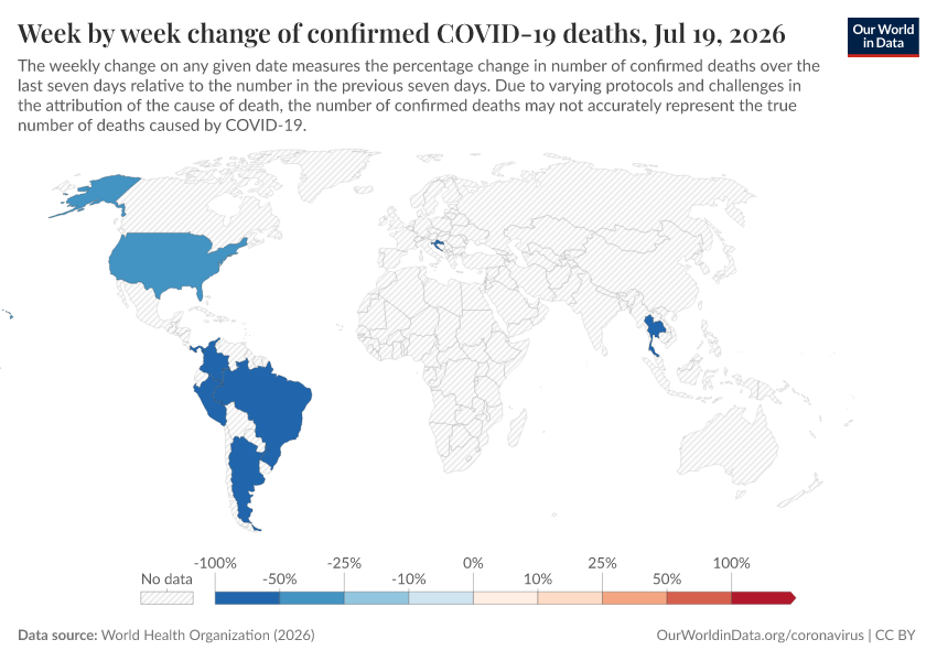 A thumbnail of the "Week by week change of confirmed COVID-19 deaths" chart
